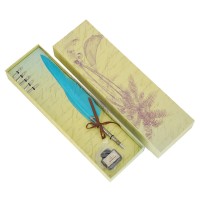 Non-toxic brush luxury fountain durable feather calligraphy pen for promotion