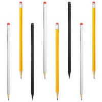 High Quality Kid Gifts School Office Custom Hb Wooden Eraser Pencils Black Wooden Pencil With Eraser