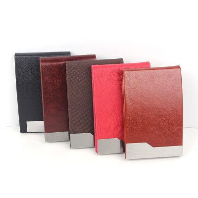 Good Price High Quality PU Leather Business Metal Name Card Holder