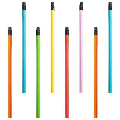 High Quality Kid Gifts School Office  Eco-friendly Wooden Color Pencil Non-toxic Standard Hb Eraser Wooden Pencils